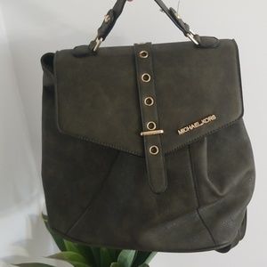 Green Faux leather backpack